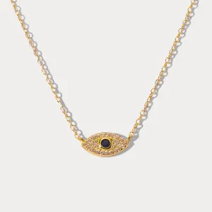 Sapphire Eye Diamond Pendant Necklace