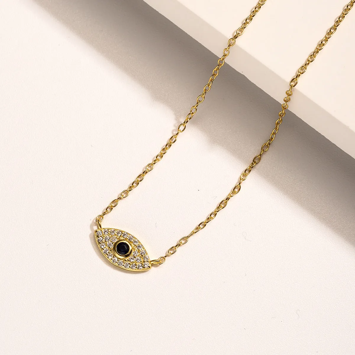 Sapphire Eye Diamond Pendant Necklace