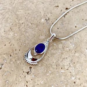 Sapphire Quartz Boho Pendant - Niki