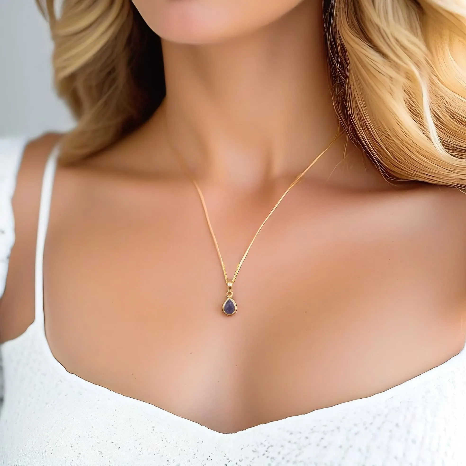 September Birthstone Necklace - Sapphire