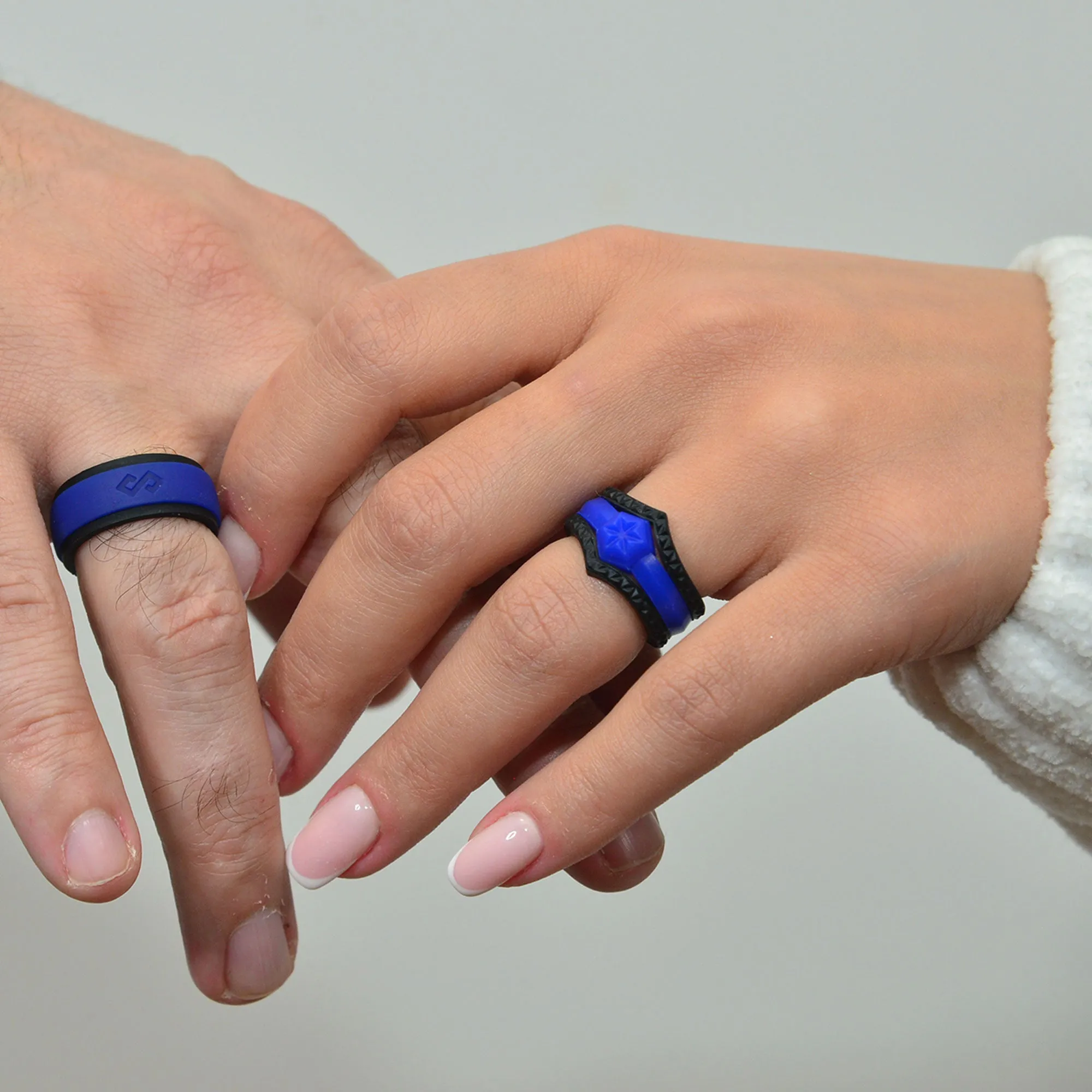 Set of Two Rings: Women's Couture Blue & Men's RinfitAir Collection