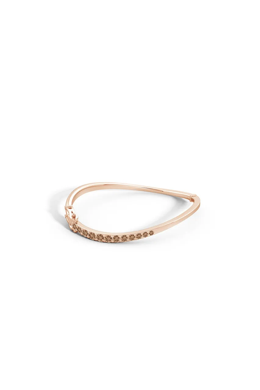 Shangri-La Brushstroke 14K Gold and Coffee Diamond Half Bracelet