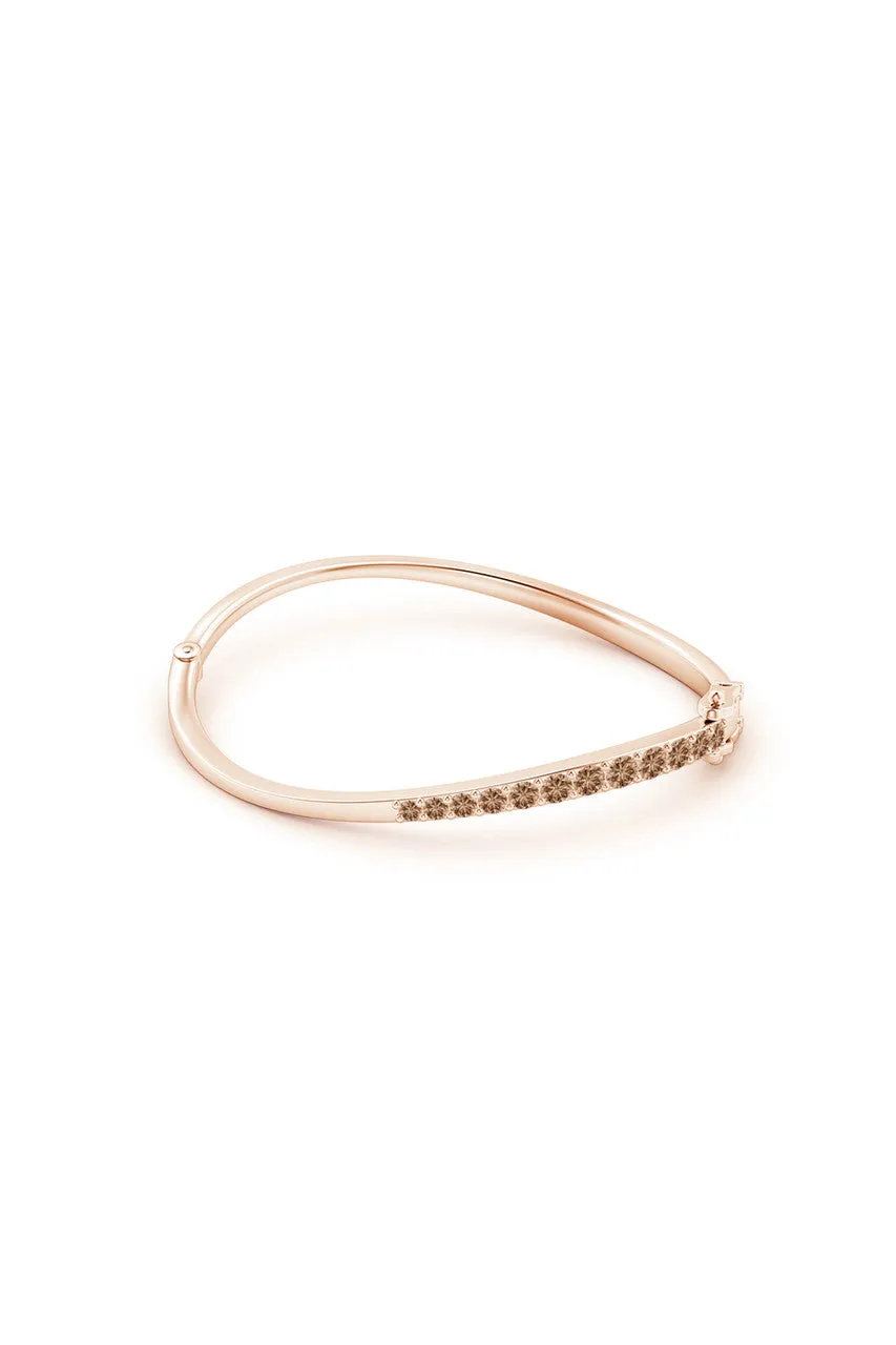 Shangri-La Brushstroke 14K Gold and Coffee Diamond Half Bracelet