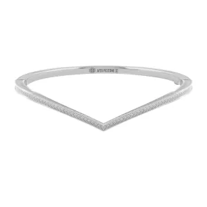 Signature Arrow Curve Bangle in Silver