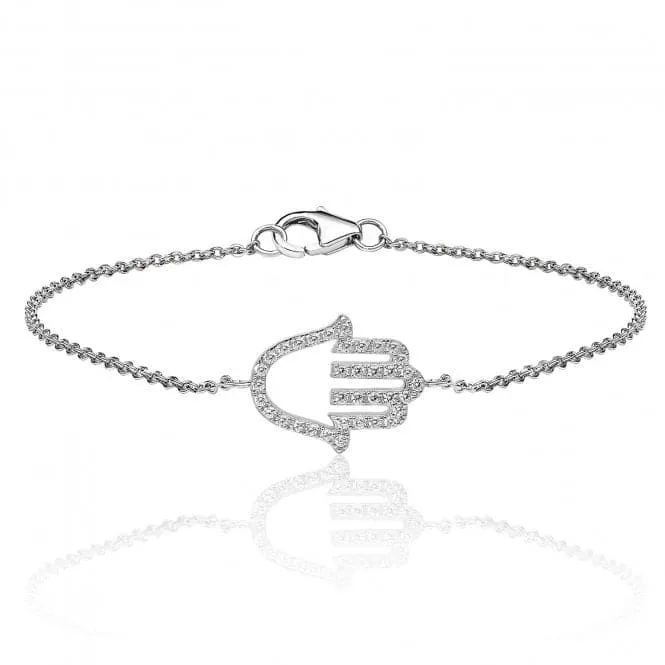 Silver & Co Hamsa Bracelet with CZ Stones - SBG0031CZ