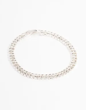 Silver Classic Cupchain Tennis Bracelet