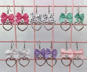 Silver Heart Earrings (6 Colors)