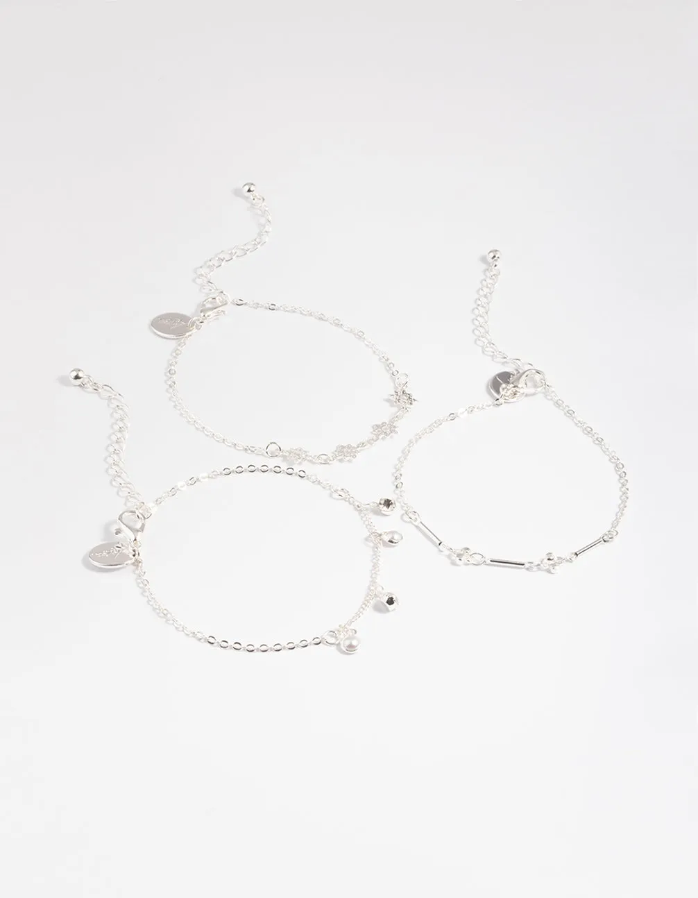 Silver Star & Pearl Droplet Bracelet Pack