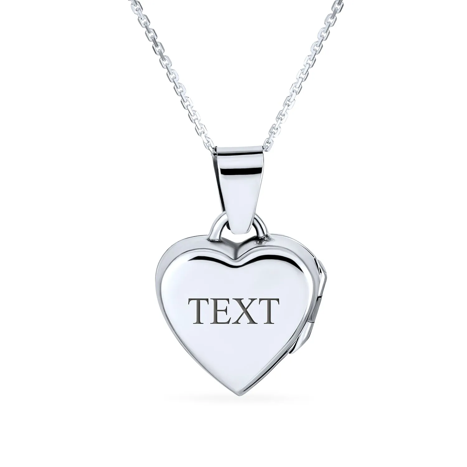 Small Vintage CZ Floral Heart Photo Locket Necklace for Teens Sterling Silver Pendant