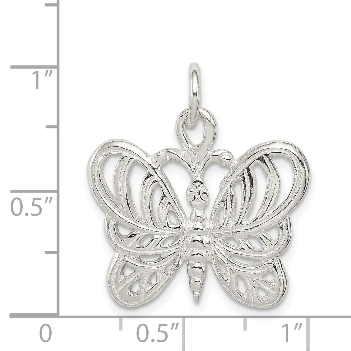 Sterling Silver Butterfly Charm Pendant