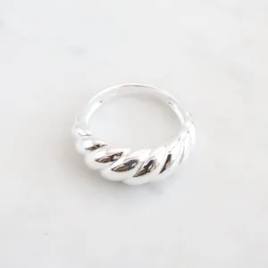 Sterling Silver Dome Twist Ring