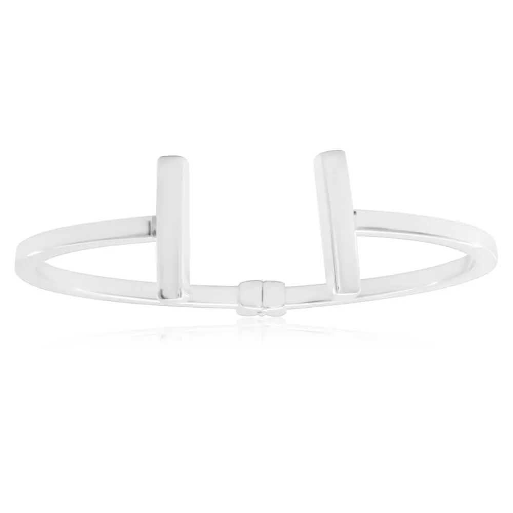 Sterling Silver Plain T-Bar Torque Bangle