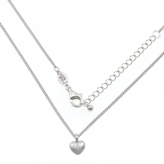 Sterling Silver Sparkling Heart Necklace ERLN015