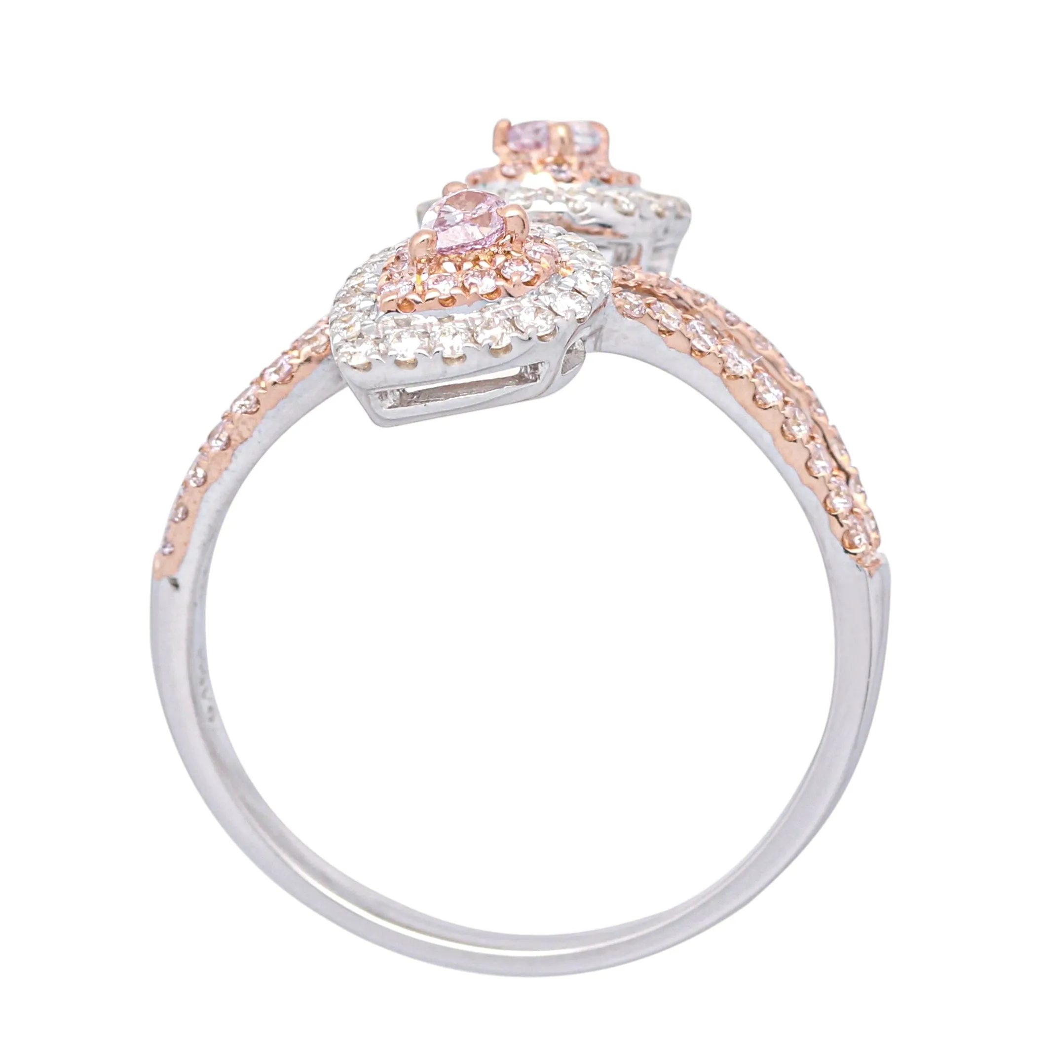 Sylvia 18K Triple Tone Gold Round-Cut Pink Diamond Ring