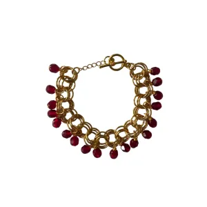 The Donna Bracelet in Garnet Red