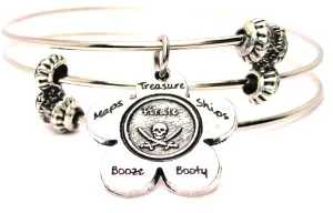 The Pirate Flower Small Triple Style Expandable Bangle Bracelet