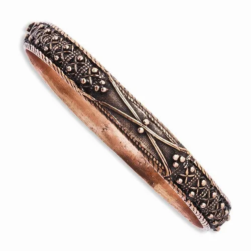 TRU Copper-tone Textured Bangle