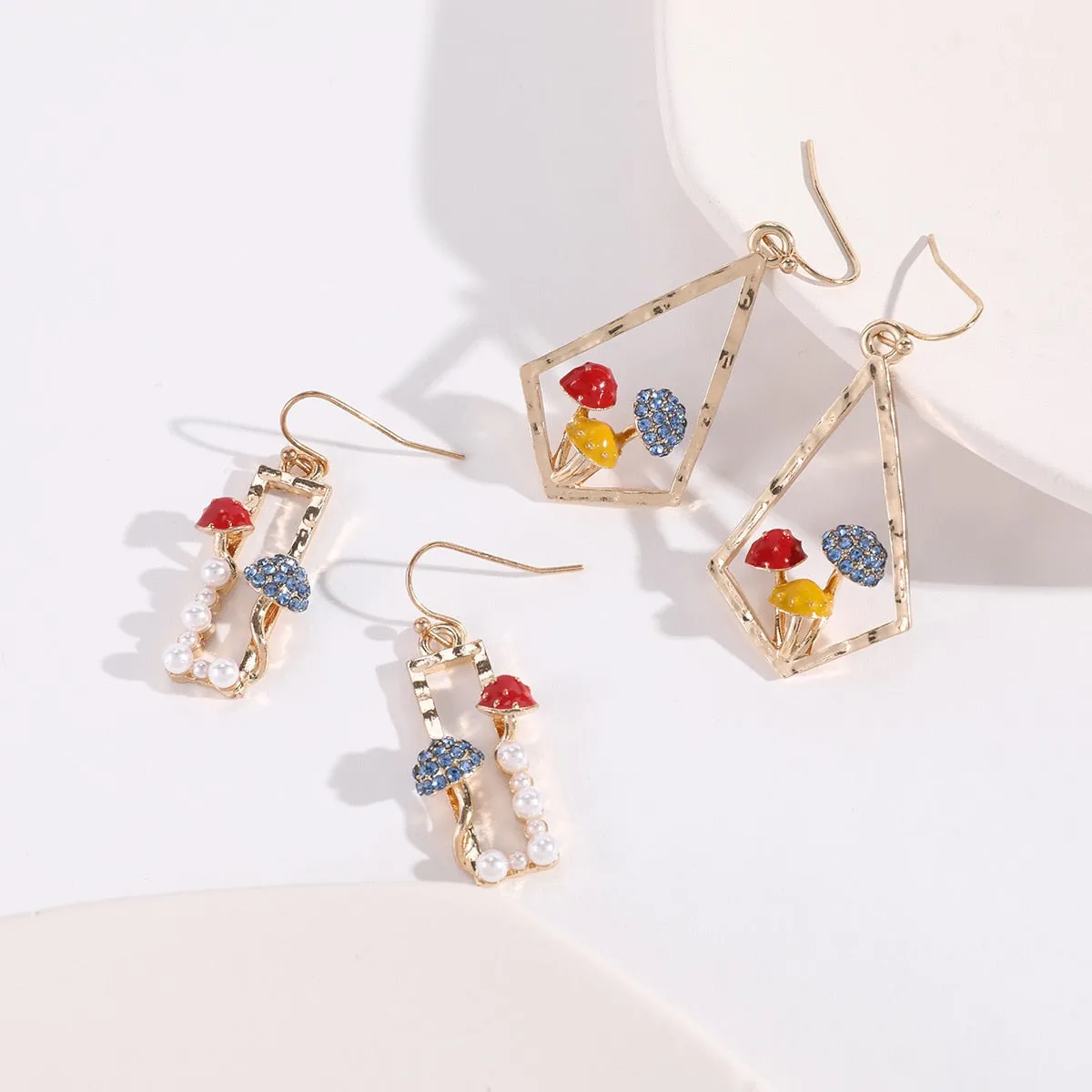 Unique Colorful Mushroom Earrings