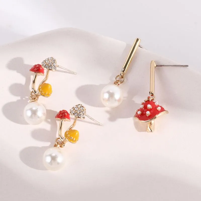 Unique Colorful Mushroom Earrings