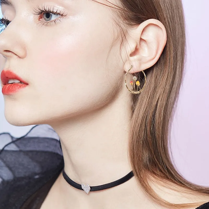 Unique Colorful Mushroom Earrings