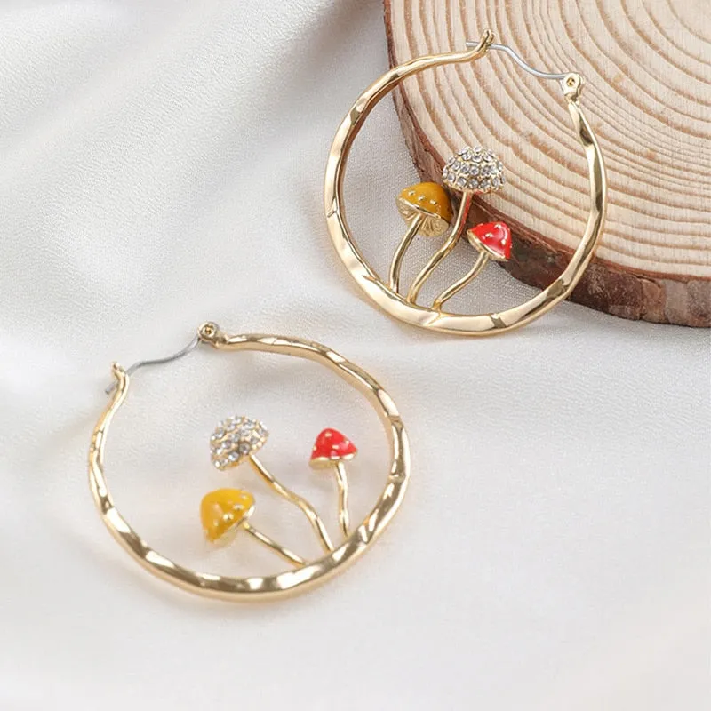 Unique Colorful Mushroom Earrings