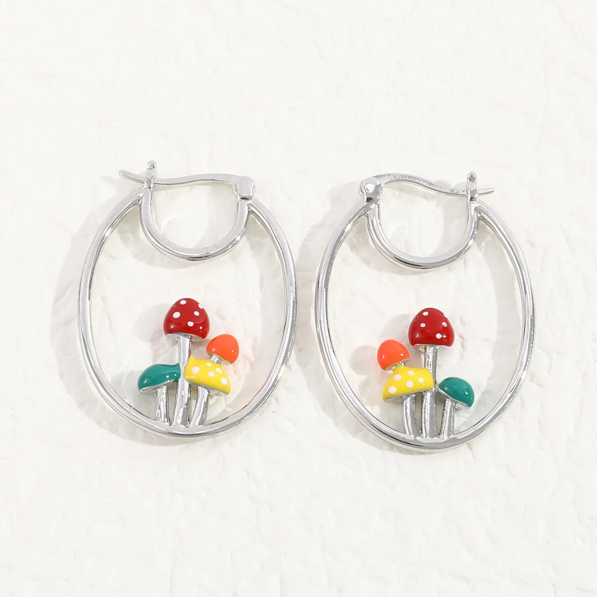 Unique Colorful Mushroom Earrings