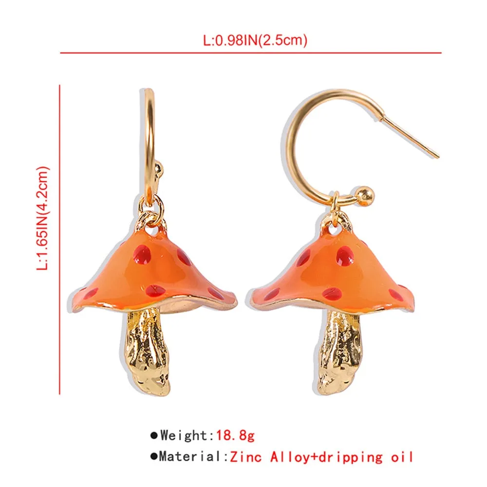 Unique Colorful Mushroom Earrings