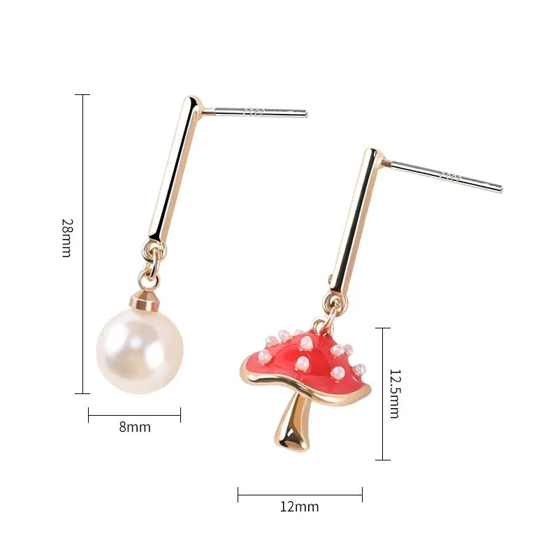 Unique Colorful Mushroom Earrings