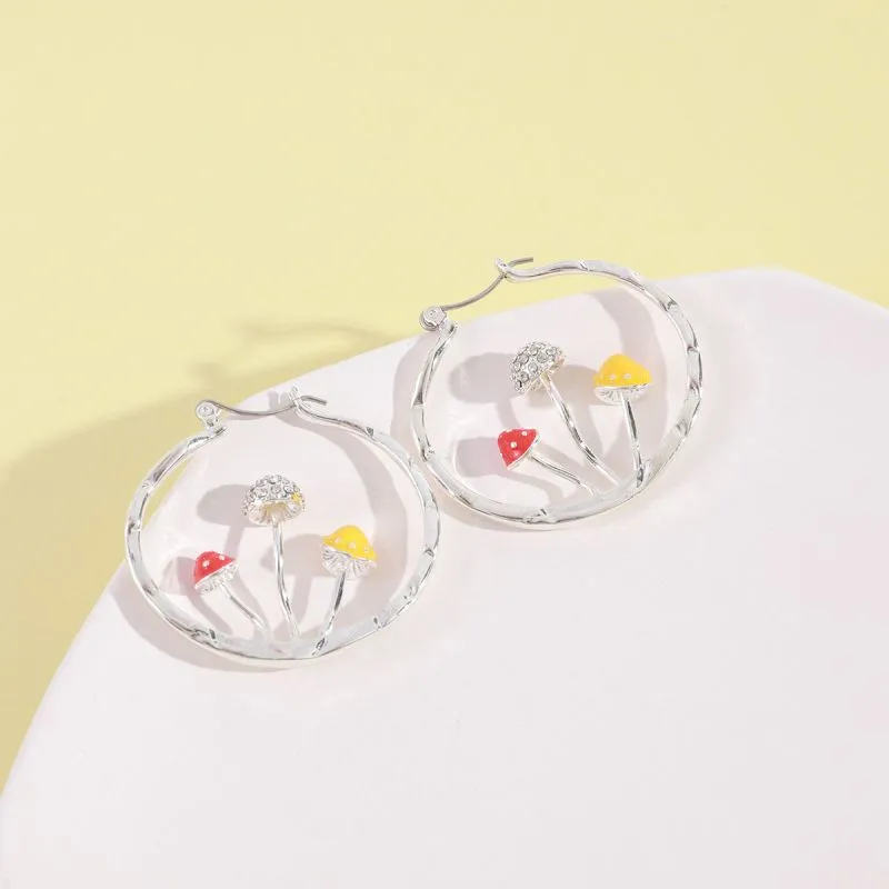 Unique Colorful Mushroom Earrings