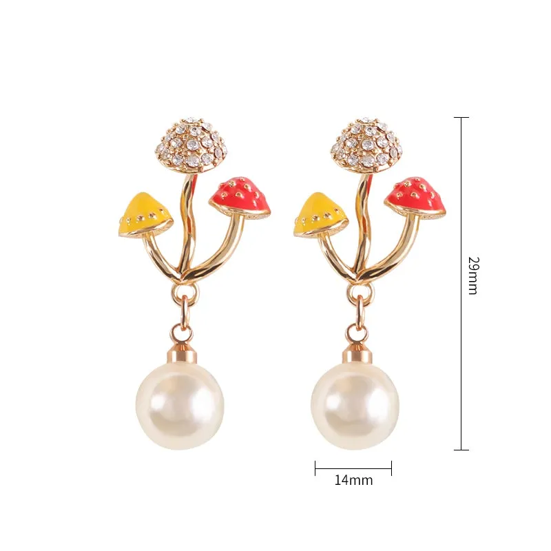 Unique Colorful Mushroom Earrings