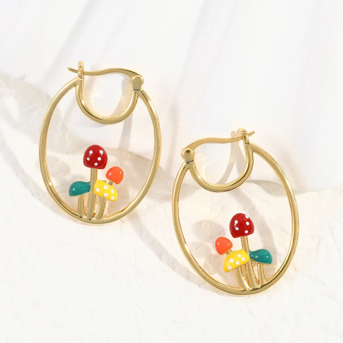 Unique Colorful Mushroom Earrings