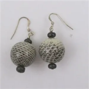 Unique Earrings Handcrafted Snake Skin Beads