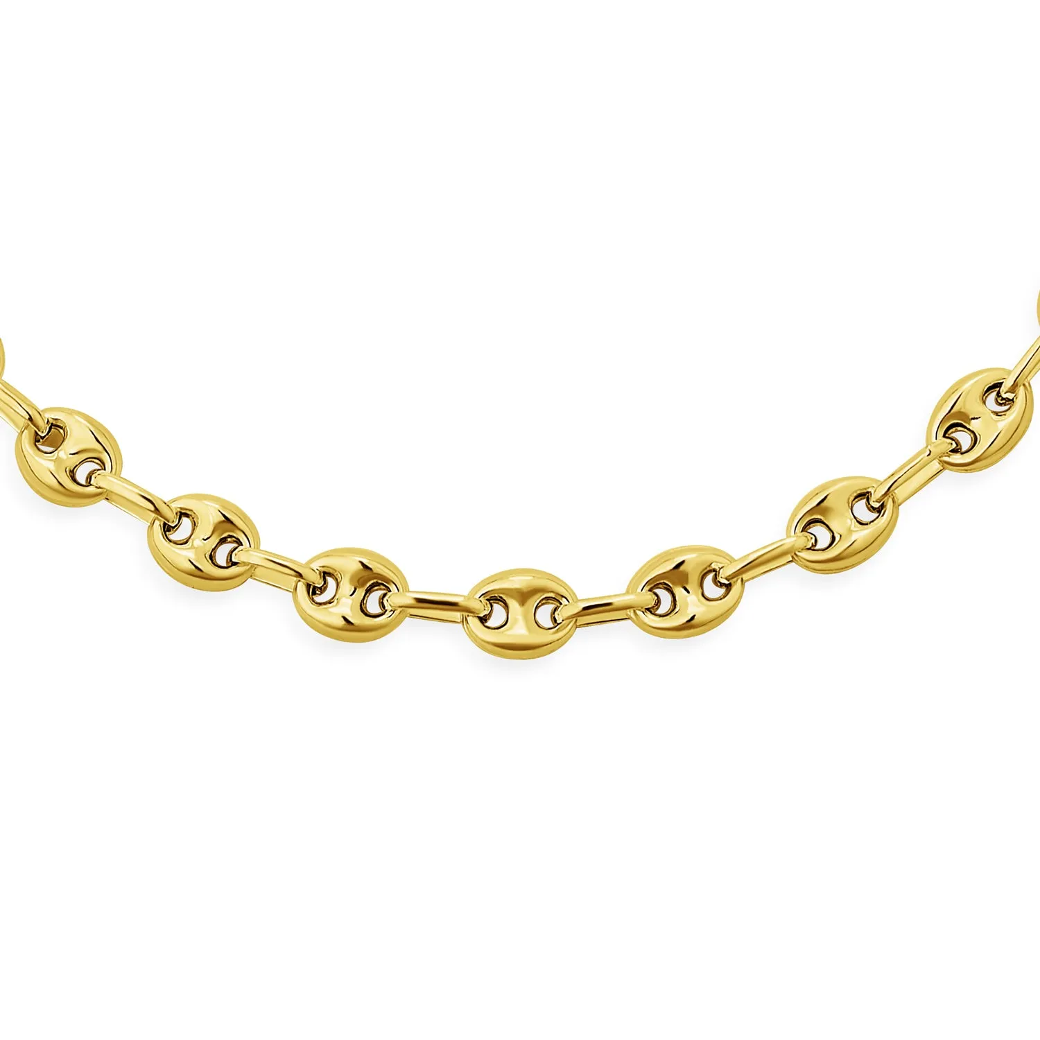 Unisex 14K Gold Plated Sterling Silver Anchor Chain Necklace 6MM