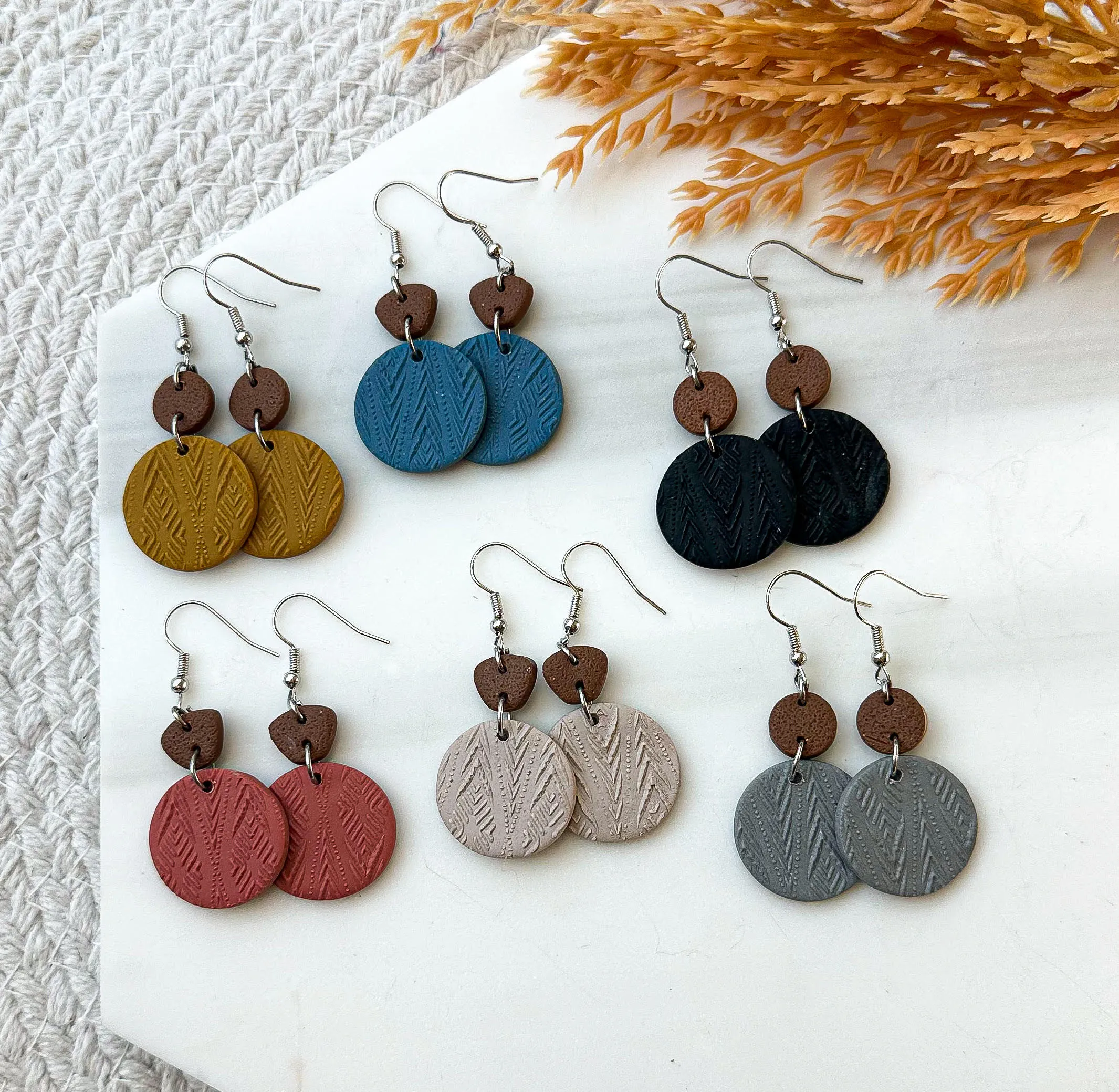 Various Polymer Clay Earrings - 14 Different Earring Designs