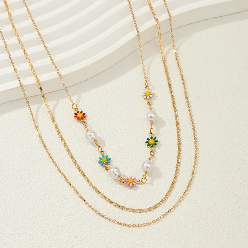 Vibrant Floral Beaded Necklace Set for Women - Vienna Verve Collection