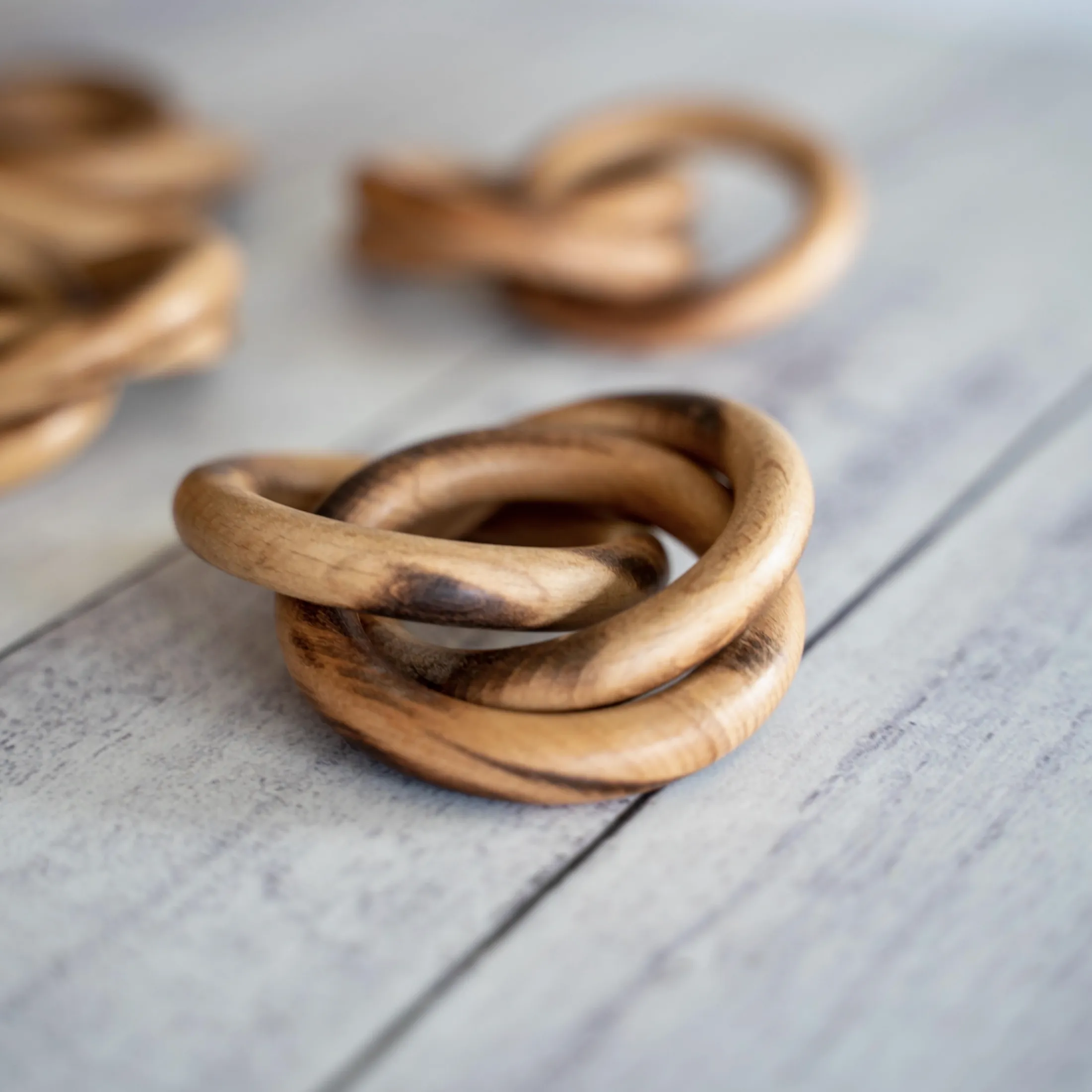 Wood Bangles Napkin Rings, Set of Four