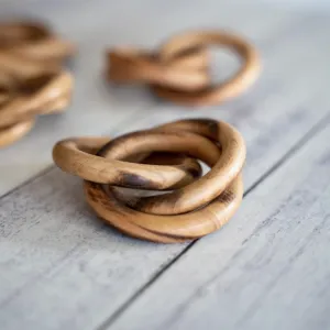 Wood Bangles Napkin Rings, Set of Four